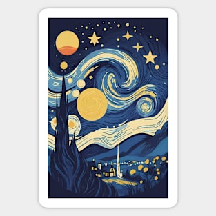 Starry Night Reverie: Van Gogh's Celestial Symphony Sticker